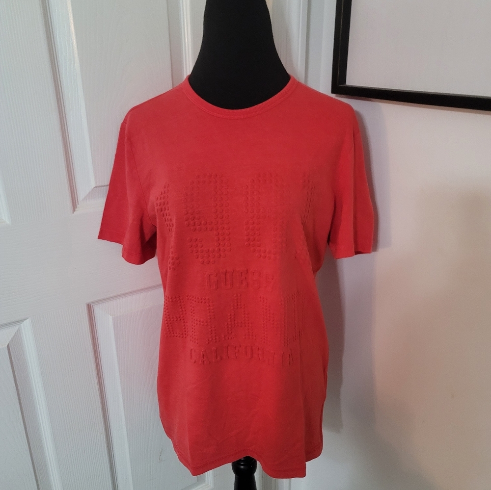 Guess Los Angeles Shirt Adult Orange/Coral T Shirt Medium 80's 90's